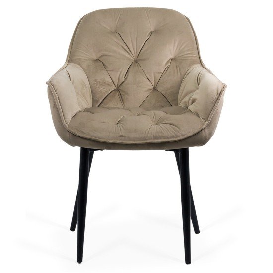 RESEALED - Velvet dining chair BUC 257 beige