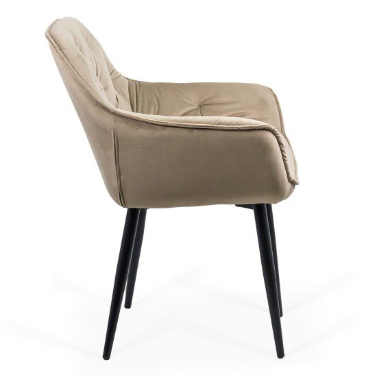 RESEALED - Velvet dining chair BUC 257 beige