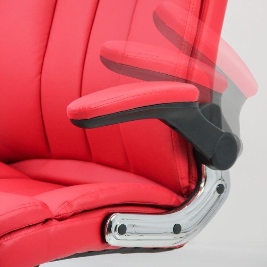 RESIGILAT - Scaun din piele eco pentru birou cu brate rabatabile OFF 317 rosu
