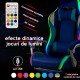 RESIGILAT - Scaun gaming albastru cu alb si suport de picioare OFF 298