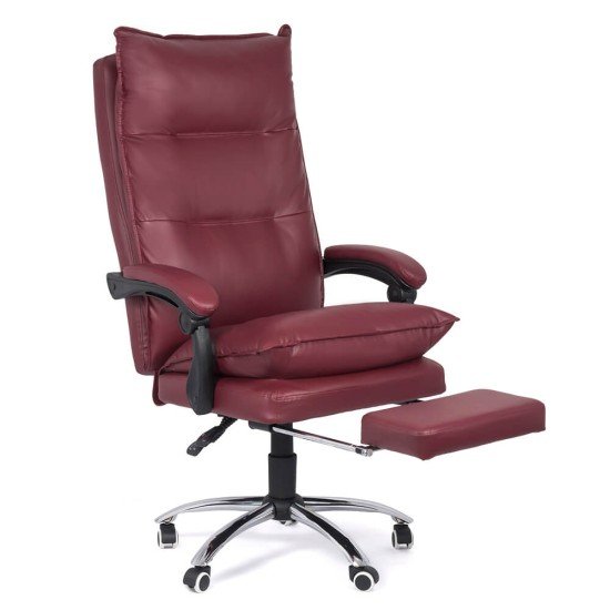 RESEALED - Executive chair with footrest and recliner OFF 419 burgundy