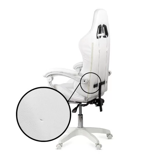 RESIGILAT - Scaun gaming cu suport pentru picioare OFF 298 alb