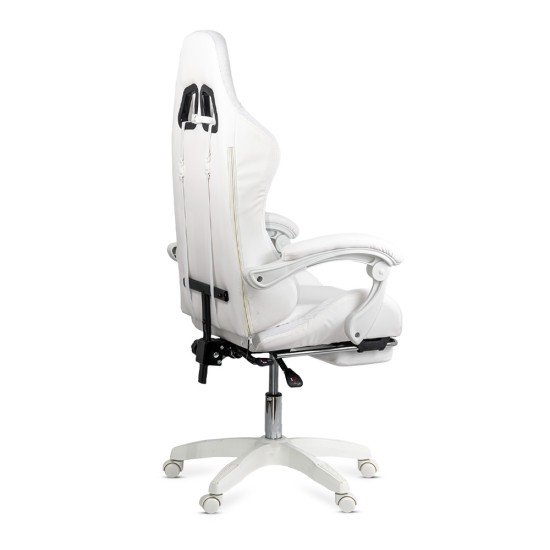 RESIGILAT - Scaun gaming cu suport pentru picioare OFF 298 alb