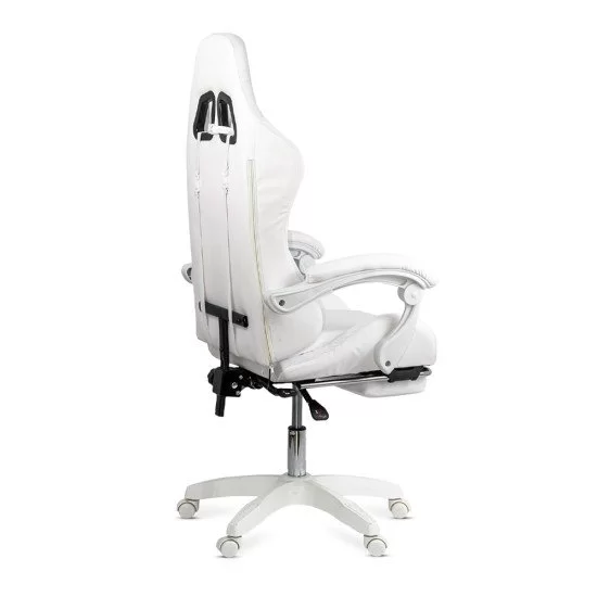 RESIGILAT - Scaun gaming cu suport pentru picioare OFF 298 alb