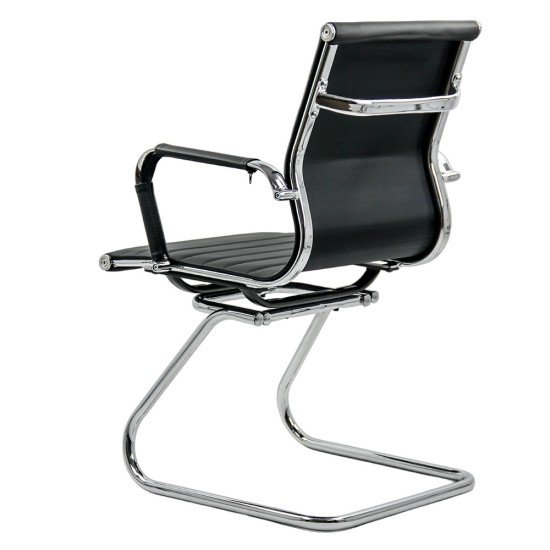 RESEALED - Meeting and visitor hall chair in eco leather OFF 806 black