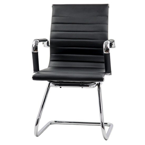 RESEALED - Meeting and visitor hall chair in eco leather OFF 806 black