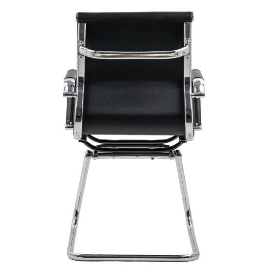 RESEALED - Meeting and visitor hall chair in eco leather OFF 806 black