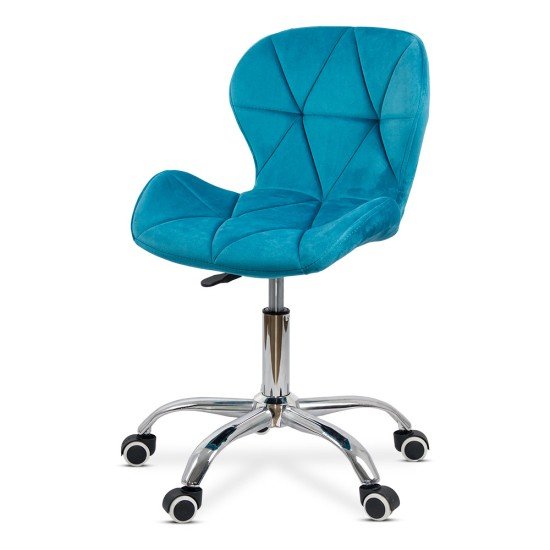 RESEALED - Velvet office chair OFF 334 turquoise