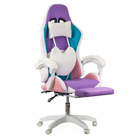 RESEALED - Gaming chair with footrest OFF 298 purple and pink