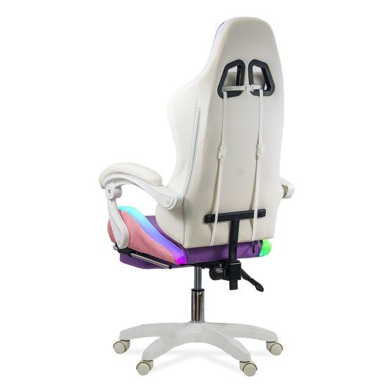 RESEALED - Gaming chair with footrest OFF 298 purple and pink