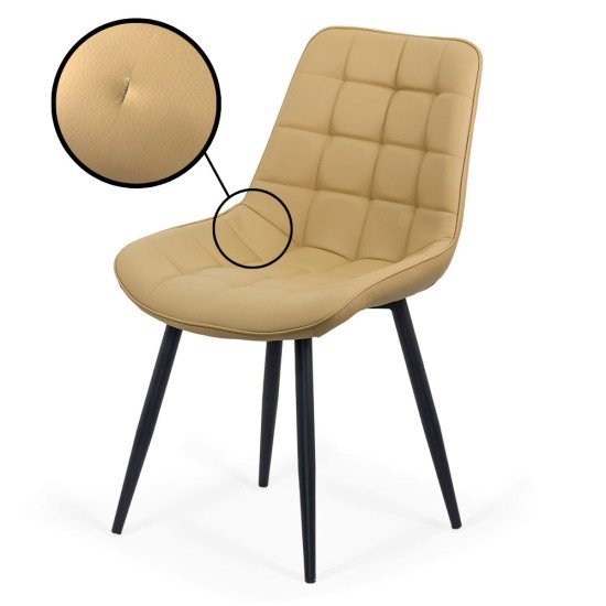 RESEALED - Living room chair made of eco-leather BUC 206P beige