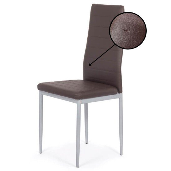 RESEALED - Kitchen chair made of eco-leather BUC 263 brown