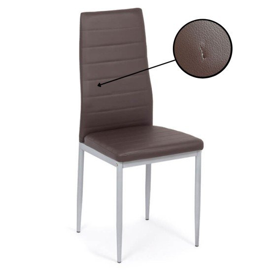 RESEALED - Kitchen chair made of eco-leather BUC 263 brown
