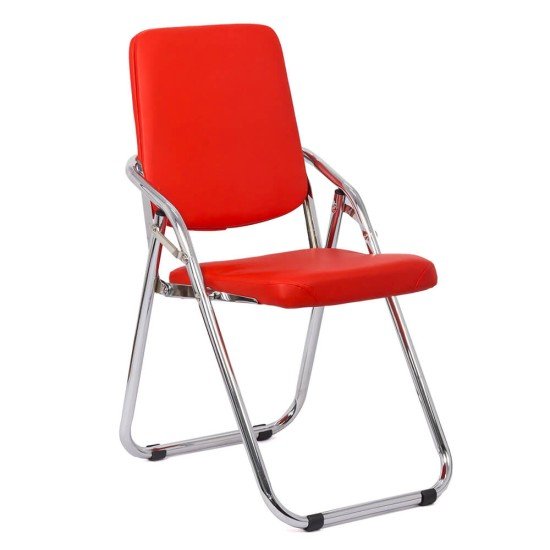 RESEALED - Folding chair made of eco-leather HRC 609 red