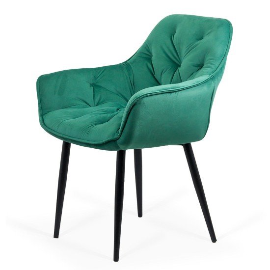 RESIGILAT - Scaun de dining din catifea BUC 257 verde