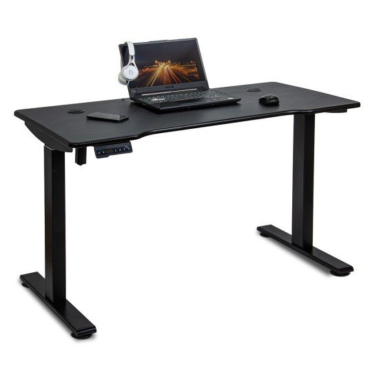 RESEALED - Electric height-adjustable desk with black carbon texture OFF 990