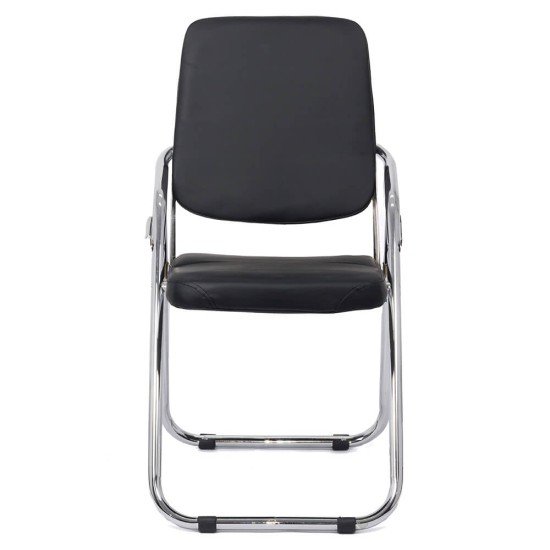 RESEALED - Folding chair made of eco-leather HRC 609 black