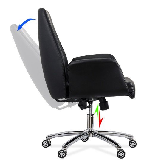 RESIGILAT - Scaun de birou din piele ecologica REZISTENT 200 KG OFF 800 negru