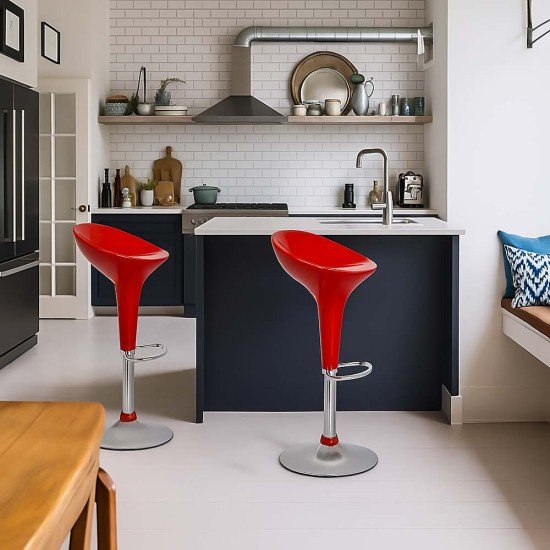 Scaun de bar ABS 105 rosu