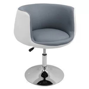 Scaun bar reglabil pe înălțime, rotativ, piele ecologica, gri, ABS 113