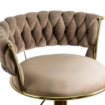 Scaun bar catifea ABS 118 bej