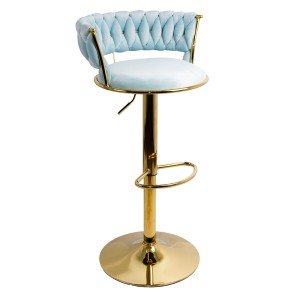 Scaun bar catifea ABS 118 albastru Scaun bar catifea ABS 118 albastru