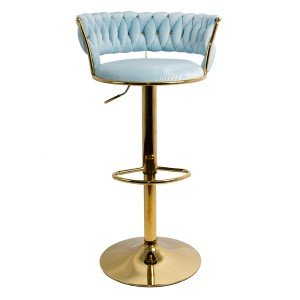 Scaun bar catifea ABS 118 albastru Scaun bar catifea ABS 118 albastru