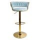 Scaun bar catifea ABS 118 albastru