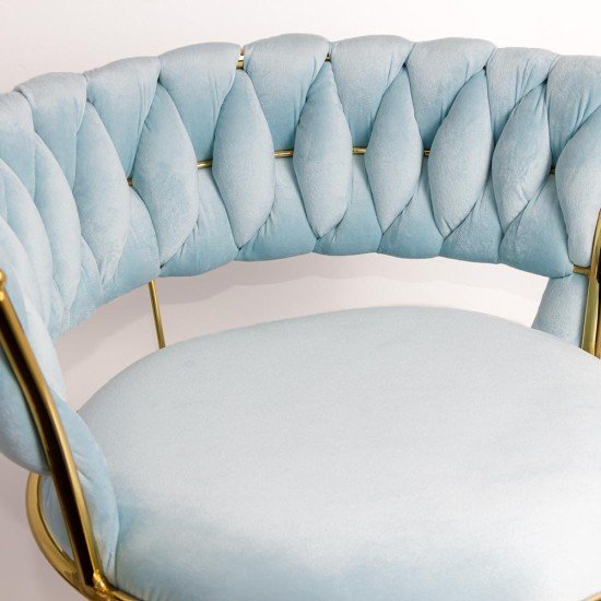 Scaun bar catifea ABS 118 albastru