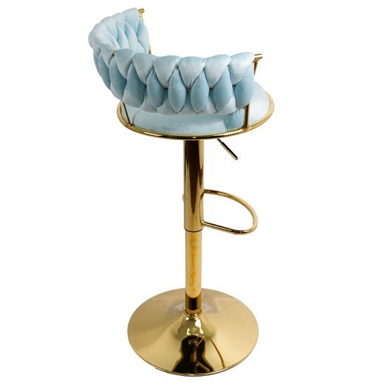 Scaun bar catifea ABS 118 albastru