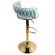 Scaun bar catifea ABS 118 albastru