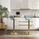 Scaun bar catifea ABS 118 albastru