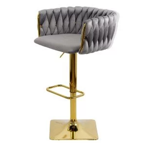 Scaun de bar gri, design elegant, confortabil, reglabil ABS 118P