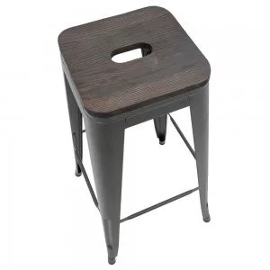 Scaun bar, suport picioare, lemn, gri, ABS 124