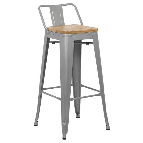 Scaun bar metalic cu spatar abs124h gri