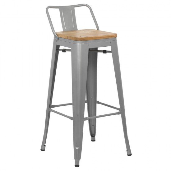 Scaun bar metalic cu spatar ABS124H-gri Scaun bar metalic cu spatar ABS124H-gri