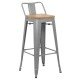 Scaun bar metalic cu spatar ABS124H-gri Scaun bar metalic cu spatar ABS124H-gri