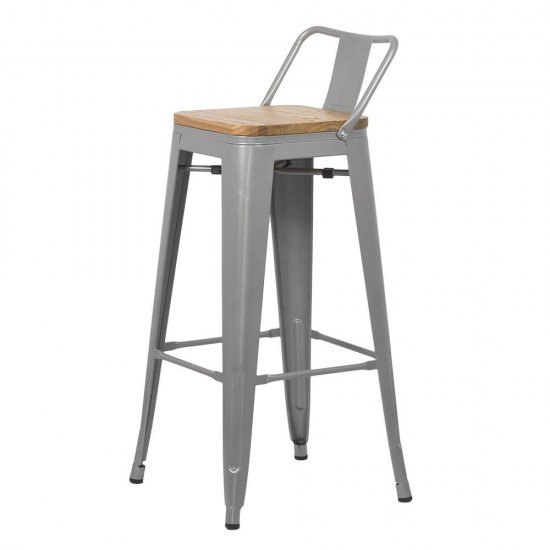 Scaun bar metalic cu spatar ABS124H-gri Scaun bar metalic cu spatar ABS124H-gri