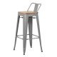 Scaun bar metalic cu spatar ABS124H-gri Scaun bar metalic cu spatar ABS124H-gri