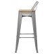 Scaun bar metalic cu spatar ABS124H-gri Scaun bar metalic cu spatar ABS124H-gri
