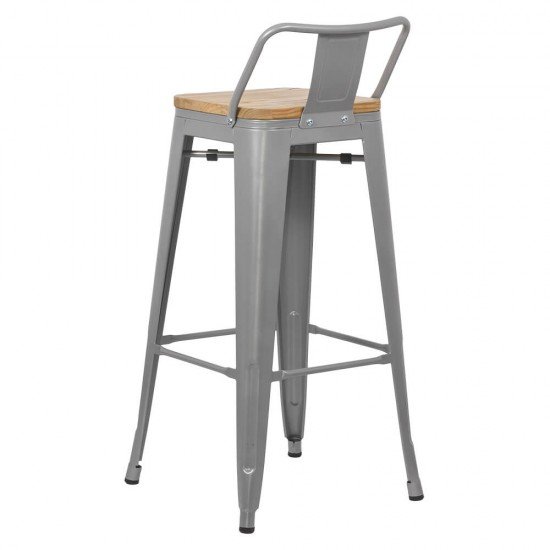 Scaun bar metalic cu spatar ABS124H-gri Scaun bar metalic cu spatar ABS124H-gri