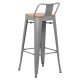 Scaun bar metalic cu spatar ABS124H-gri Scaun bar metalic cu spatar ABS124H-gri