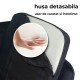 Scaun de bar negru ABS 1271 din catifea cu picioare din lemn