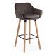 Bar stool with velvet seat and Beech wood frame ABS 1271 grey