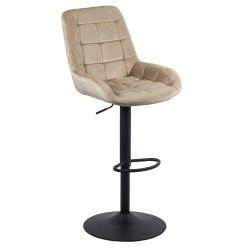 Scaun bar reglabil pe înălțime, rotativ, suport picioare, catifea, bej, ABS 145 Scaun bar reglabil pe înălțime, rotativ, suport picioare, catifea, bej, ABS 145