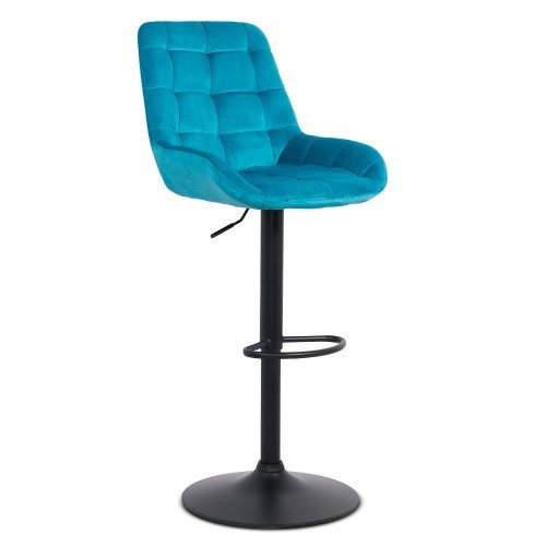 Scaun de bar reglabil din catifea abs 145 turcoaz