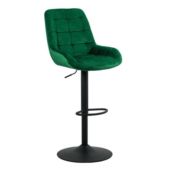 Scaun de bar reglabil din catifea ABS 145 verde