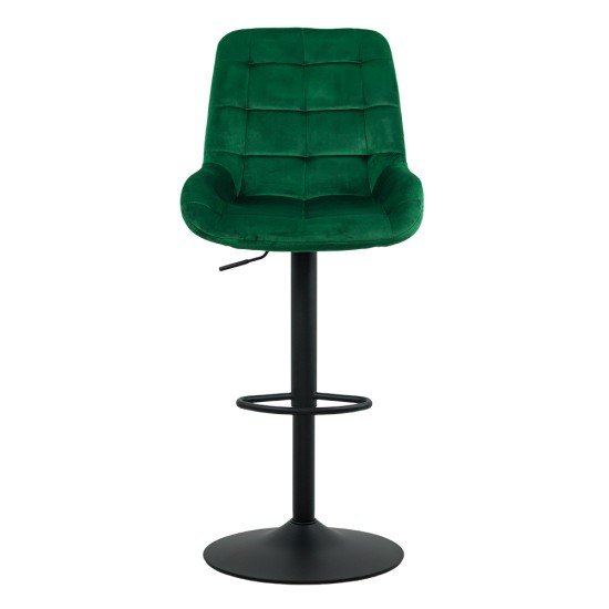 Scaun de bar reglabil din catifea ABS 145 verde