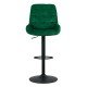 Scaun de bar reglabil din catifea ABS 145 verde