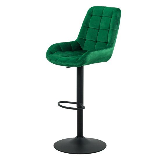 Scaun de bar reglabil din catifea ABS 145 verde